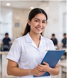 Estudiante en práctica de enfermería